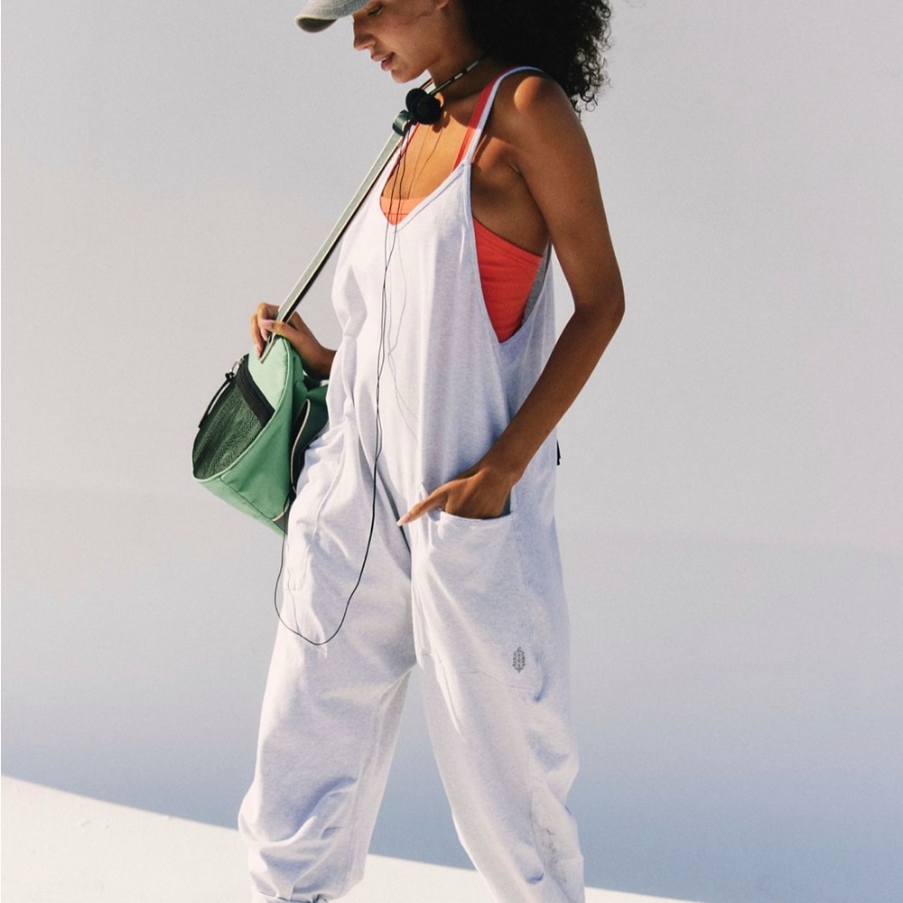 Free People White/Slightly Lilac Jumpsuit